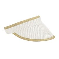 Καπέλο γείσο πιάστρα ψάθινο λευκό  Women Straw Visor Hat