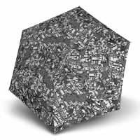 Ομπρέλα mini σπαστή γκρι -μαύρη Knirps US.050 Ultra Light Slim Manual Folding Umbrella Story Black