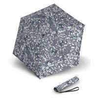 Ομπρέλα mini σπαστή γκρι -μπλε Knirps US.050 Ultra Light Slim Manual Folding Umbrella Story Blue