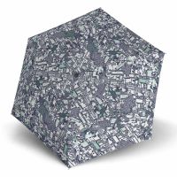 Ομπρέλα mini σπαστή γκρι -μπλε Knirps US.050 Ultra Light Slim Manual Folding Umbrella Story Blue