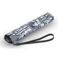 Ομπρέλα mini σπαστή γκρι -μπλε Knirps US.050 Ultra Light Slim Manual Folding Umbrella Story Blue