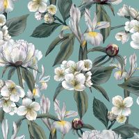 Ομπρέλα γυναικεία σπαστή σιέλ φλοράλ αυτόματο άνοιγμα - κλείσιμο Cedon Automatic Open - Close Folding Umbrella Iris