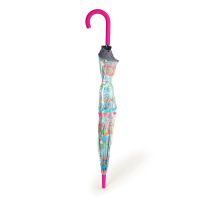 Ομπρέλα μεγάλη νεανική διάφανη αυτόματη Gabol Automatic Stick Umbrella Fiori