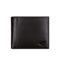 Small Leather Horizontal Wallet Camel Active Pine Black