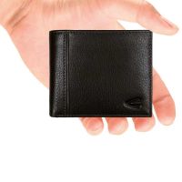 Small Leather Horizontal Wallet Camel Active Pine Black