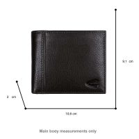 Small Leather Horizontal Wallet Camel Active Pine Black