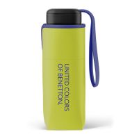 Ομπρέλα μίνι σπαστή πλακέ χειροκίνητη πράσινη με ρέλι United Colors Of Benetton Ultra Mini Flat Folding Umbrella Grenoble Green