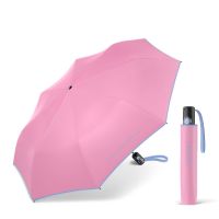 Ομπρέλα σπαστή αυτόματη ροζ με ρέλι United Colors Of Benetton Mini AC Folding Umbrella Rosy Future