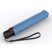 Ομπρέλα σπαστή αντηλιακή με αυτόματο άνοιγμα - κλείσιμο σιέλ Knirps U.200 Ultra Light Slim Duomatic Folding Heat Shield Umbrella Blue With Black Coating