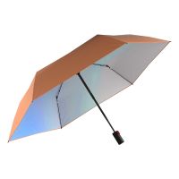Ομπρέλα σπαστή αντηλιακή με αυτόματο άνοιγμα - κλείσιμο ροδακινί Knirps U.200 Ultra Light Slim Duomatic Folding Heat Shield Umbrella Peach With Iridiscent Coating