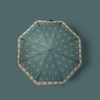 Women's Automatic Folding Umbrella Pierre Cardin Arabesque Forest Green