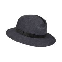 Καπέλο γυναικείο χειμερινό μάλλινο με ανάγλυφο λουράκι γκρι