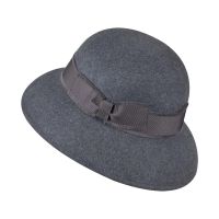 Καπέλο γυναικείο χειμερινό μάλλινο με φιόγκο γκρι