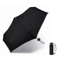 Ομπρέλα μίνι σπαστή μαύρη Happy Rain Essentials Black