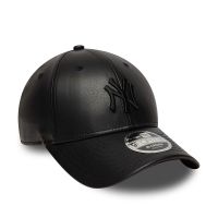 Καπέλο τζόκεϊ μαύρο συνθετικό δέρμα New York Yankees New Era 9Forty MLB PU M-Crown Cap Black / Black