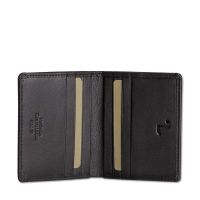 Men's Vertical Leather Wallet - Card Holder 7.Dots Jupiter 91-004 Black