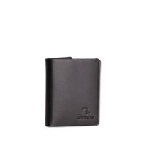 Men's Vertical Leather Wallet - Card Holder 7.Dots Jupiter 91-004 Black