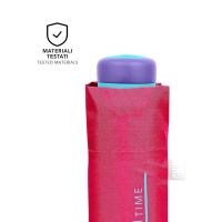 Ομπρέλα γυναικεία μονόχρωμη mini σπαστή ροζ Perletti Time Mini Pink