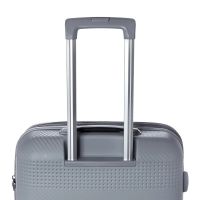 Βαλίτσα σκληρή μικρή επεκτάσιμη γκρι ασημί με 4 ρόδες Stelxis Cronus ST-540