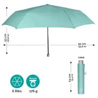 Ομπρέλα γυναικεία σπαστή σιέλ αντηλιακή  Perletti Time
