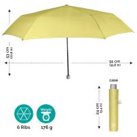 Ομπρέλα γυναικεία σπαστή κίτρινη αντηλιακή  Perletti Time