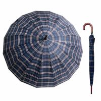Ομπρέλα μεγάλη χειροκίνητη μπλε καρό Guy Laroche