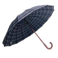 Ομπρέλα μεγάλη χειροκίνητη μπλε καρό Guy Laroche