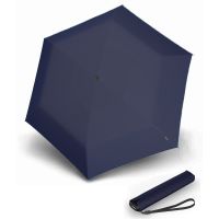 Ultra Light Slim Manual Folding Umbrella With UV Protection  Knirps US.050 Heat Shield Navy With Black Coating