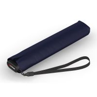 Ultra Light Slim Manual Folding Umbrella With UV Protection  Knirps US.050 Heat Shield Navy With Black Coating
