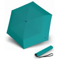 Ομπρέλα mini σπαστή μονόχρωμη αντηλιακή τιρκουάζ Knirps US.050 Ultra Light Slim Manual Folding Umbrella Heat Shield Turquoise With Black Coating