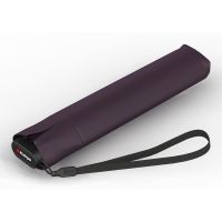 Ultra Light Slim Manual Folding Umbrella With UV Protection  Knirps US.050 Heat Shield Plum With Black Coating