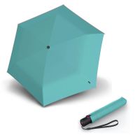 Ομπρέλα σπαστή αντηλιακή με αυτόματο άνοιγμα - κλείσιμο χρώμα τιρκουάζ με μαύρη επένδυση Knirps U.200 Duomatic