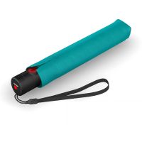 Ομπρέλα σπαστή αντηλιακή με αυτόματο άνοιγμα - κλείσιμο χρώμα τιρκουάζ με μαύρη επένδυση Knirps U.200 Duomatic