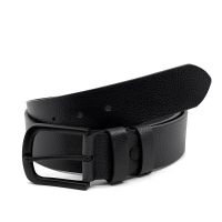 Ζώνη δερμάτινη ανδρική μαύρη Legend L-757