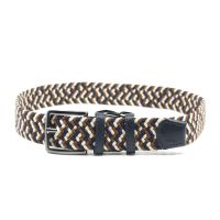 Ζώνη ανδρική ελαστική πλεκτή ταμπά - εκρού - μπλε Legend LGD-152