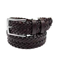 Ζώνη δερμάτινη ανδρική πλεκτή καφέ Legend LGD-200