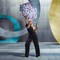 Ομπρέλα mini σπαστή πολύχρωμη Knirps X4U Ultra Light Slim Manual Folding Umbrella Furry