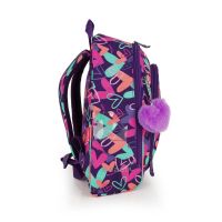 Σακίδιο πλάτης παιδικό μωβ με καρδούλες Gabol Backpack Kokoro