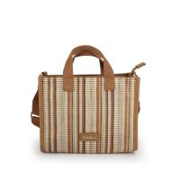 Τσάντα ψάθινη γυναικεία χειρός - crossbody μπεζ ριγέ Gabol Amore