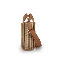 Τσάντα ψάθινη γυναικεία χειρός - crossbody μπεζ ριγέ Gabol Amore