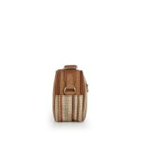 Τσάντα ψάθινη γυναικεία crossbody μπεζ ριγέ Gabol Amore