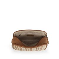 Τσάντα ψάθινη γυναικεία crossbody μπεζ ριγέ Gabol Amore