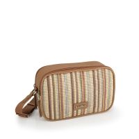 Τσάντα ψάθινη γυναικεία crossbody μπεζ ριγέ Gabol Amore