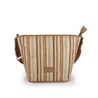 Τσάντα ψάθινη γυναικεία crossbody μπεζ ριγέ Gabol Amore 605227