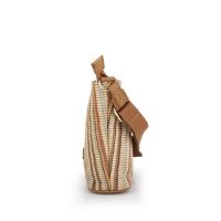 Τσάντα ψάθινη γυναικεία crossbody μπεζ ριγέ Gabol Amore 605227