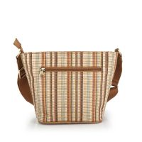 Τσάντα ψάθινη γυναικεία crossbody μπεζ ριγέ Gabol Amore 605227