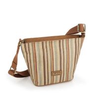 Τσάντα ψάθινη γυναικεία crossbody μπεζ ριγέ Gabol Amore 605227