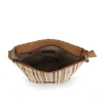 Τσάντα ψάθινη γυναικεία crossbody μπεζ ριγέ Gabol Amore 605227