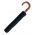 Ομπρέλα μαύρη αυτόματη σπαστή με ξύλινη γυριστή λαβή Guy Laroche Automatic Folding Umbrella Black
