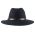Καπέλο χειμερινό μάλλινο ρεπούμπλικα μαύρο με δερμάτινο λουράκι Fedora Wool Water Repellent Crushable Black Hat, πίσω όψη